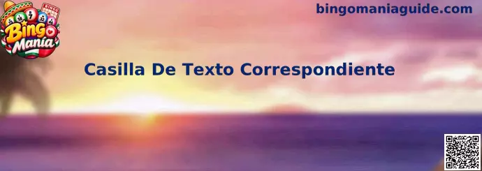 Casilla De Texto Correspondiente en Bingo Manía